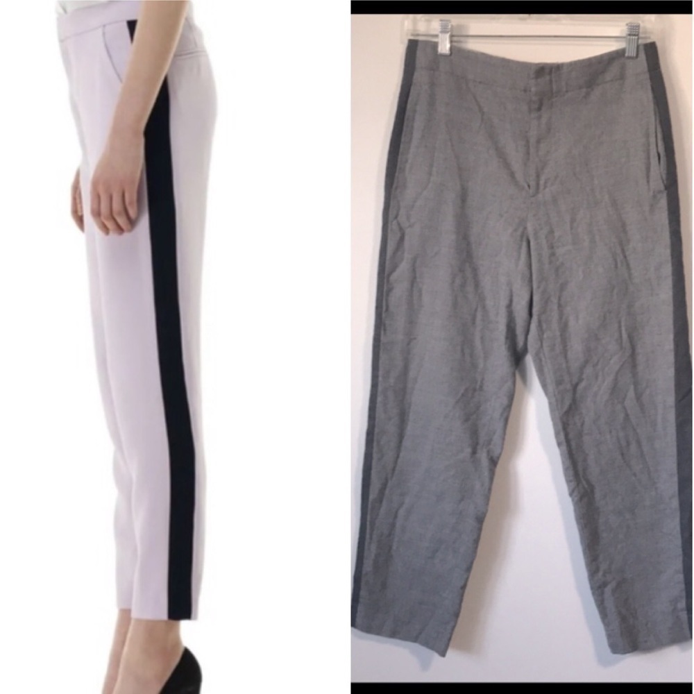 Club Monaco wool blend racer stripe gray trousers pants size 4